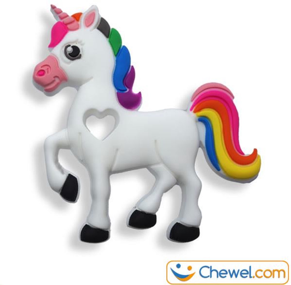 Bijtketting | Unicorn Eenhoorn Regenboog wit | Chewel ®